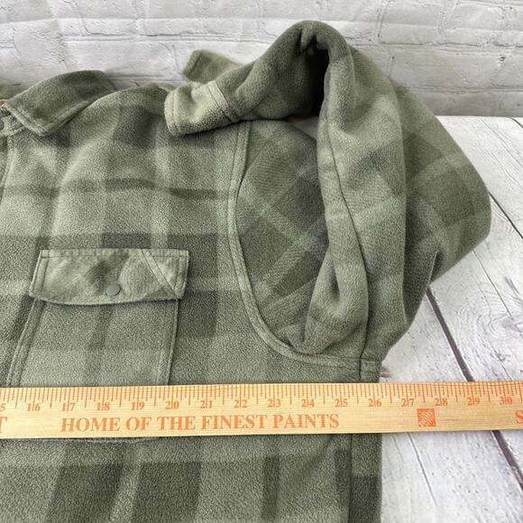 Voyager Men's Polar Fleece Soft Bonded Shirt Jacket Olive Green Size XXL - Picture 10 of 10